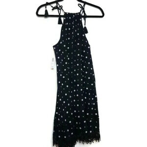 Old Navy Womens Black Floral Halter Gauze Shift Dress Sz XS Tall NWT Lace Boho‎